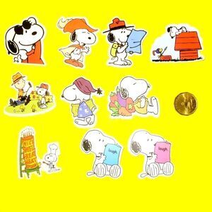 3/$20 Brand New 10x Snoopy Waterproof Stickers #d
